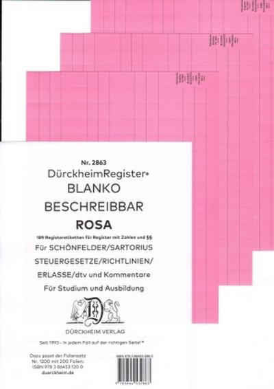 DürckheimRegister® BLANKO-ROSA beschreibbar für deine Gesetze