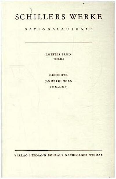 Schillers Werke, Nationalausgabe Gedichte, Anmerkungen zu Band 1