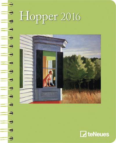 Buchkalender Edward Hopper 2016 Terminplaner Kunst 2016 , 1 Woche 1 Seite 16,5 x 21,6 cm, farbige Spiralbindung