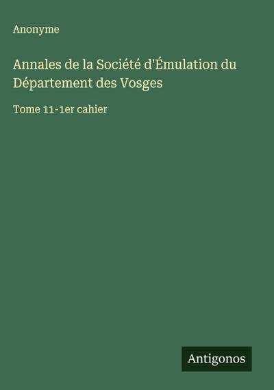 Annales de la Société d’Émulation du Département des Vosges