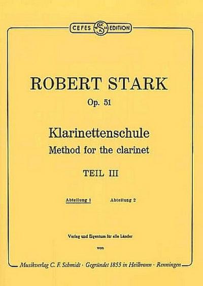 Klarinettenschule op.51 Teil 3 Band 1für Klarinette
