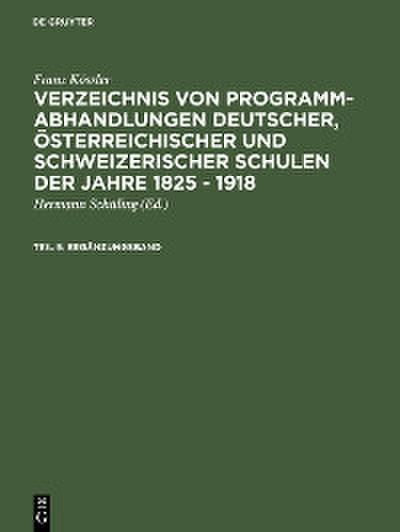 Ergänzungsband