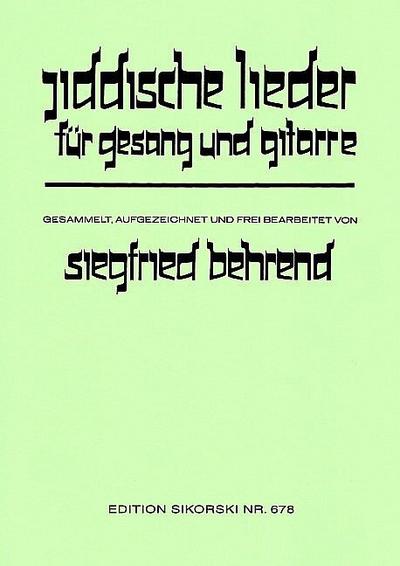 Jiddische Lieder fürGesang und Gitarre