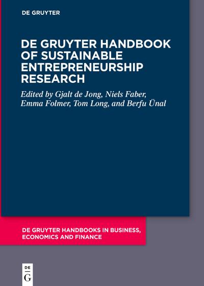 De Gruyter Handbook of Sustainable Entrepreneurship Research