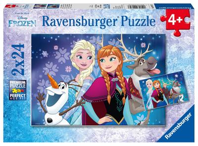 Kinderpuzzle 2x24 Teile - Disney Die Eiskönigin - Nordlichter