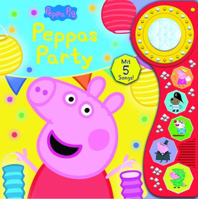 Peppa Pig - Peppas Party - Soundbuch mit Lichteffekt - interaktives Pappbilderbuch mit leuchtendem Kristall-Licht und je 5 zauberhaften Geräuschen und Liedern - Peppa Wutz