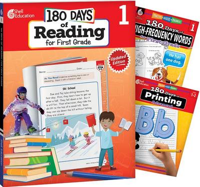 180 Days(tm) Reading, High-Frequency Words, & Printing Grade 1: 3-Book Set
