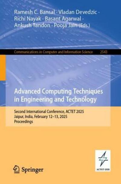 Advanced Computing Techniques in Engineering and Technology