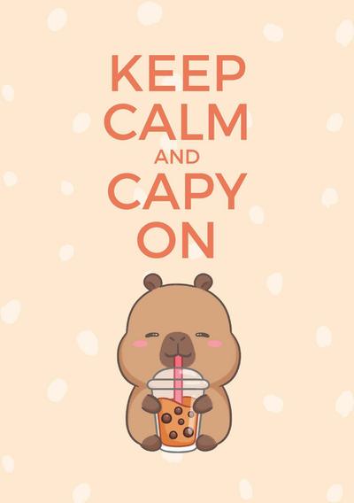 Cream Boba Capybara Notebook