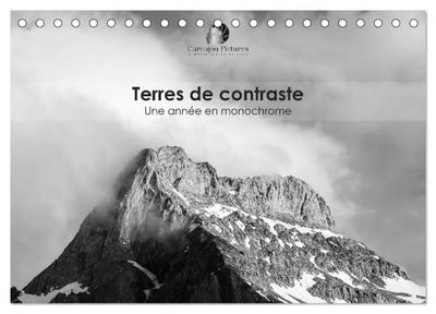 Terres de contraste - Une année en monochrome (Calendrier de bureau 2026 DIN A5 vertical), CALVENDO calendrier mensuel