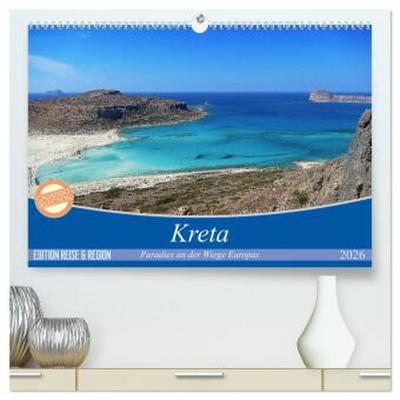 Kreta - Paradies an der Wiege Europas (hochwertiger Premium Wandkalender 2026 DIN A2 quer), Kunstdruck in Hochglanz