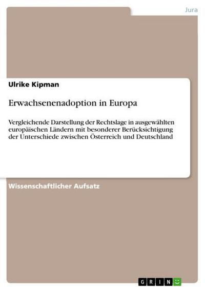 Erwachsenenadoption in Europa - Ulrike Kipman