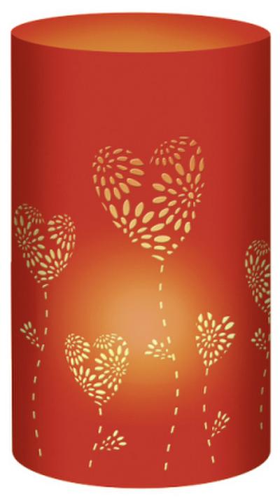 URSUS 5 Silhouetten-Tischlichter "Filigrano - Herzblumen", rot