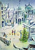 Weihnachten in unserer kleinen Stadt: Fensterbild-Adventskalender mit Begleitbuch (ab 6 Jahre)