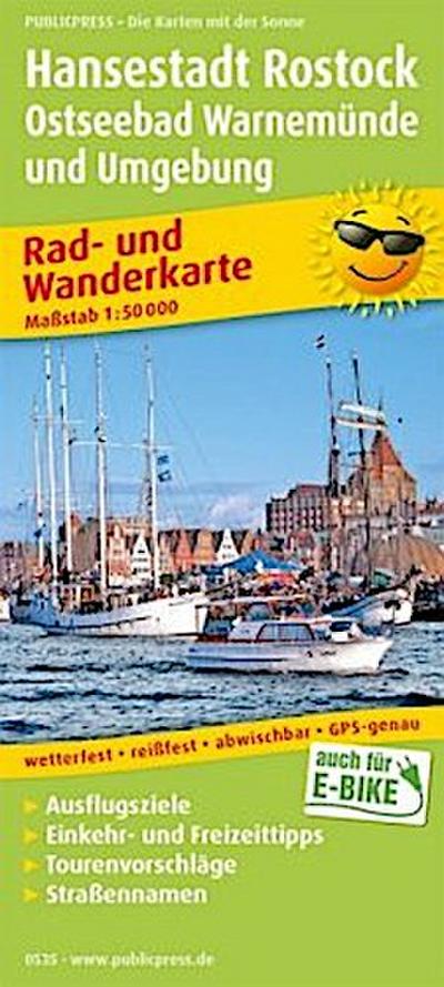 Hansestadt Rostock, Ostseebäder Kühlungsborn, Warnemünde, Graal-Müritz 1:50 000