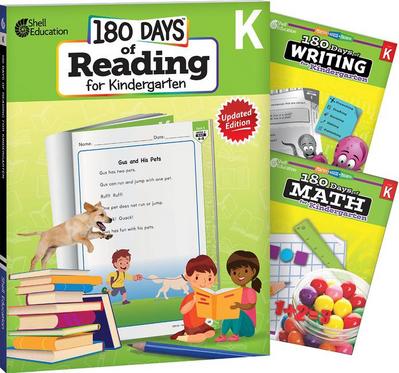 180 Days(tm) Reading, Writing and Math for Grade K: 3-Book Set