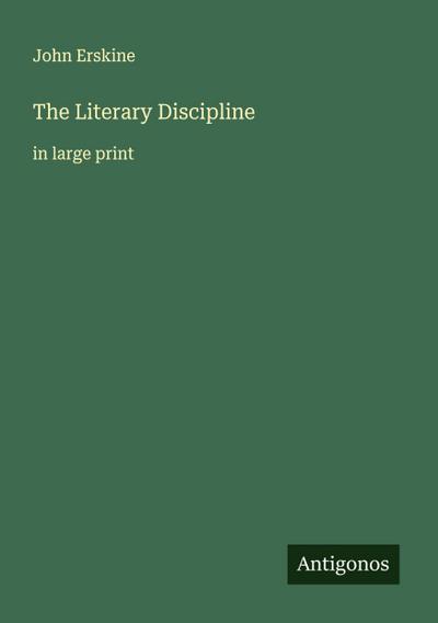 The Literary Discipline