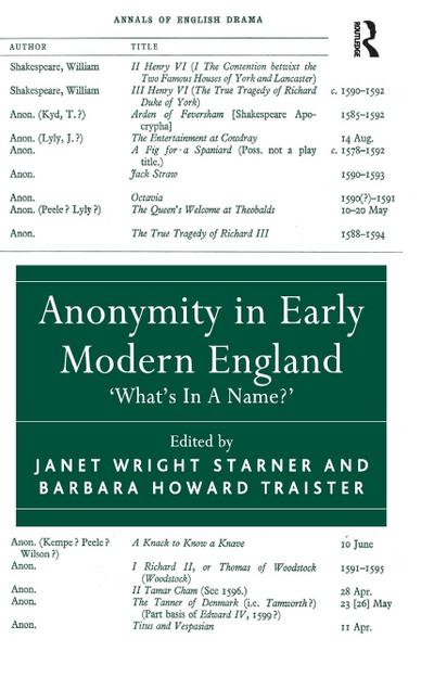 Anonymity in Early Modern England