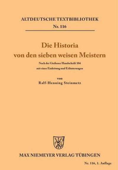 Die Historia von den sieben weisen Meistern und dem Kaiser Diocletianus