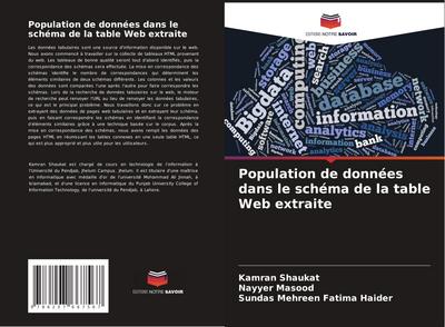 Population de données dans le schéma de la table Web extraite