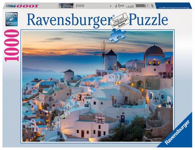 Abend über Santorini. Puzzle 1000 Teile