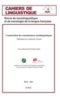 Construction des connaissances sociolinguistiques