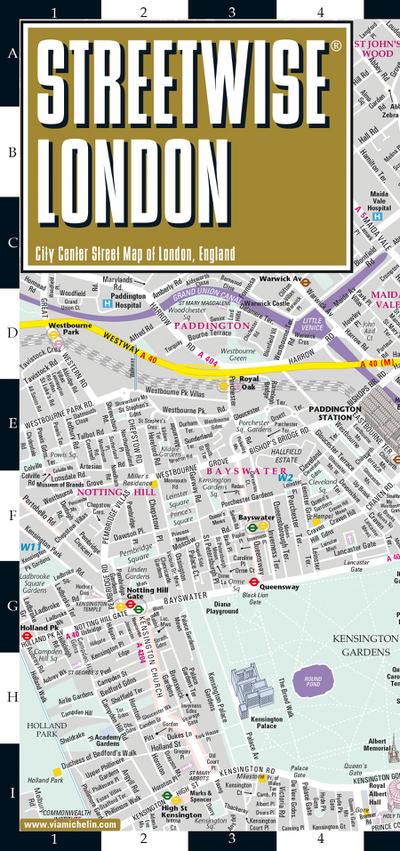 Streetwise London Map - Laminated City Center Street Map of London, England