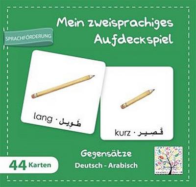 Mein zweisprachiges Aufdeckspiel , Gegensätze, Deutsch-Arabisch (Kinderspiel)