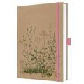 Notizbuch Jolie A5 Pure Glade braun, grün, rosa
