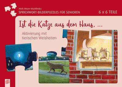 Sprichwort-Bilderpuzzles für Senioren: Ist die Katze aus dem Haus ... (Puzzle)