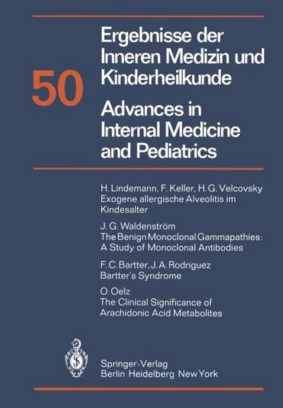 Ergebnisse der Inneren Medizin und Kinderheilkunde / Advances in Internal Medicine and Pediatrics