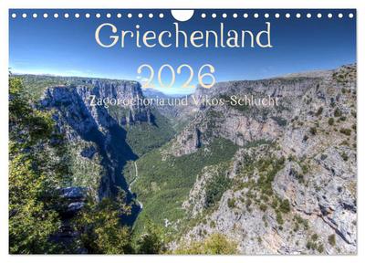Griechenland 2026 - Zagorochoria und Vikos-Schlucht (Wandkalender 2026 DIN A4 quer), CALVENDO Monatskalender