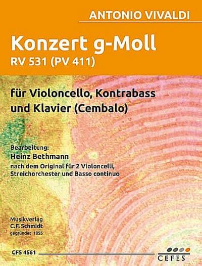 Konzert g-Moll für 2 Violoncelli, Streichorchester und Bc RV531für Violoncello, Kontrabass und Klavier