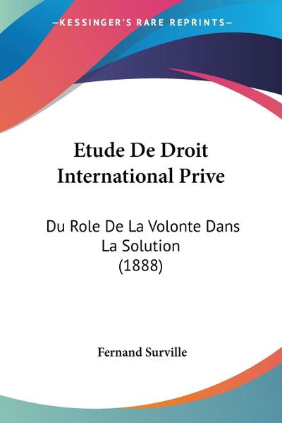 Etude De Droit International Prive