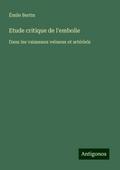 Bertin, É: Etude critique de l’embolie