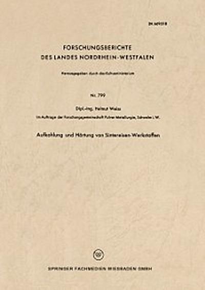 Aufkohlung und Härtung von Sintereisen-Werkstoffen