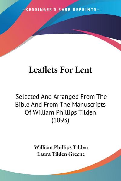 Leaflets For Lent