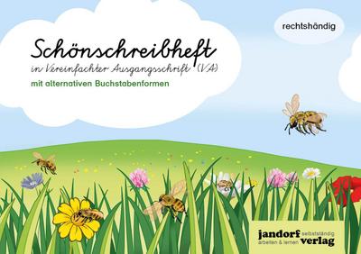 Schönschreibheft in VA - rechtshändig - Vereinfachte Ausgangsschrift - mit alternativen Buchstabenformen