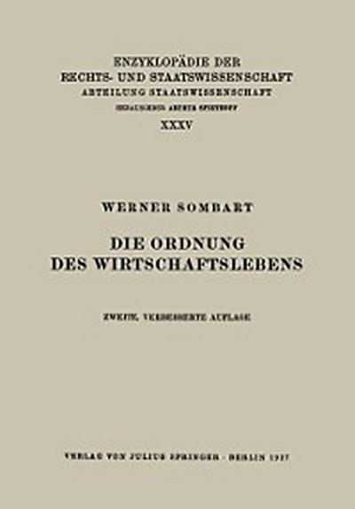 Die Ordnung des Wirtschaftslebens