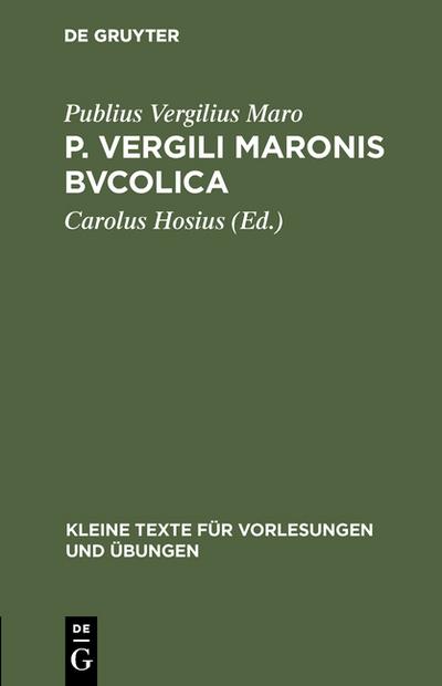 P. Vergilis Maronis Bvcolica