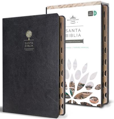 Biblia Reina Valera 1960 Letra Grande. Símil Piel Negro, Índice, Tamaño Manual / Spanish Bible Rvr 1960. Handy Size, Thumb Index, Large Print, Black Leath