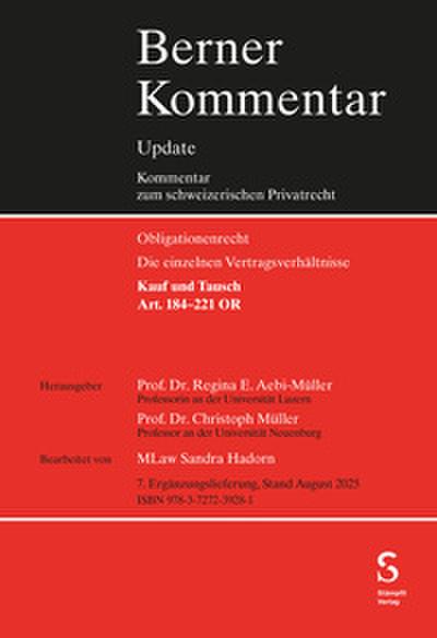 Kauf und Tausch, Art. 184-221 OR, 7. Ergänzungslieferung