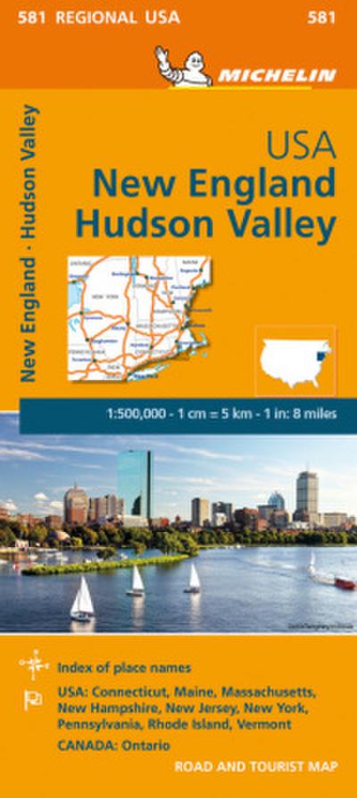 Michelin Usa: New England, Hudson Valley Map 581