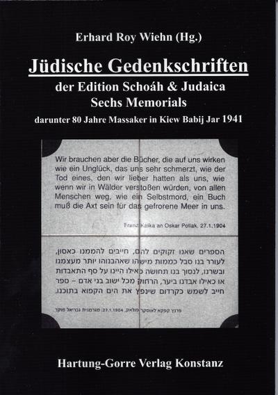 Jüdische Gedenkschriften der Edition Schoáh & Judaica
