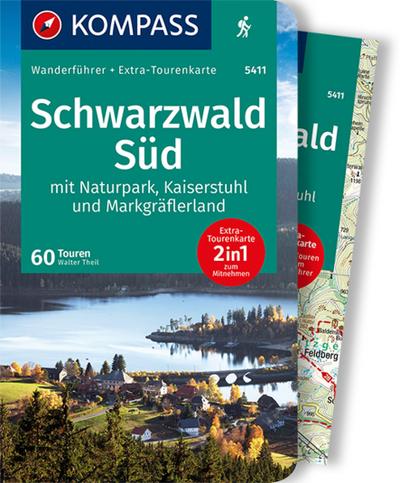 KOMPASS Wanderführer Schwarzwald Süd mit Naturpark, Kaiserstuhl und Markgräflerland, 60 Touren mit Extra-Tourenkarte
