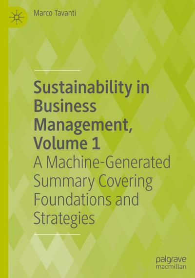 Sustainability in Business Management, Volume 1