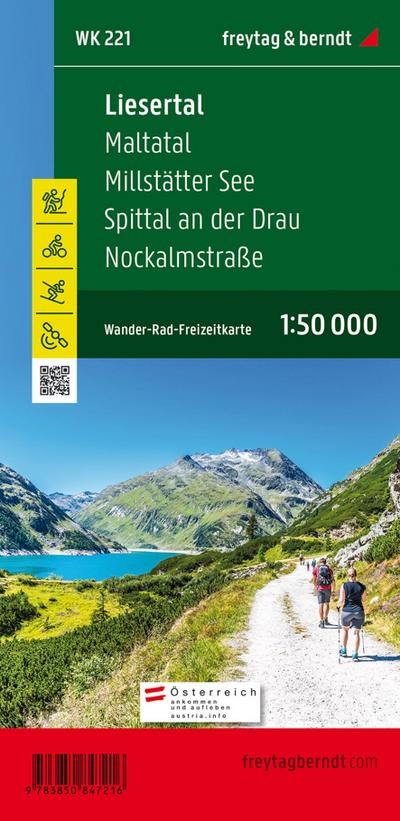 freytag & berndt Wanderkarte WK 221 Liesertal - Maltatal - Millstätter See - Spittal an der Drau - Nockalmstraße 1:50.000