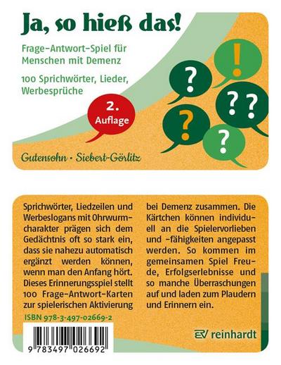 Ja, so hieß das!, Spiel
