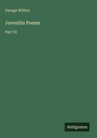 Juvenilia Poems