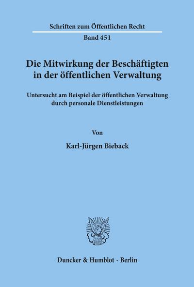 Die Mitwirkung der Beschäftigten in der öffentlichen Verwaltung